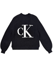 Load image into Gallery viewer, Calvin Klein Jeans Mock Neck Knitted Sweater in Black
