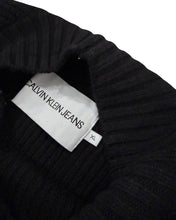 Load image into Gallery viewer, Calvin Klein Jeans Mock Neck Knitted Sweater in Black