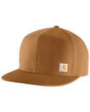 Load image into Gallery viewer, Carhartt Firm Duck Flat Brim Cap in Carhartt Brown 100% cotton duck snapback hat