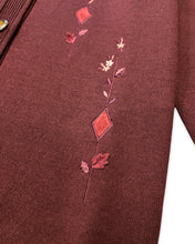 Load image into Gallery viewer, Carla Ferroni by Lady Jane Long Sleeve Cardigan in Burgundy (Vintage)