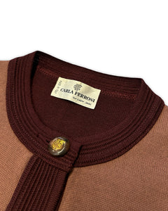 Carla Ferroni by Lady Jane Long Sleeve Cardigan in Burgundy (Vintage)