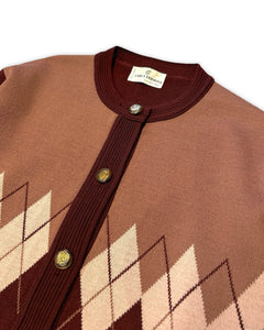 Carla Ferroni by Lady Jane Long Sleeve Cardigan in Burgundy (Vintage)