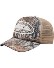Load image into Gallery viewer, Corteiz Alcatraz Island Puff Print Trucker Cap in Forest Camo