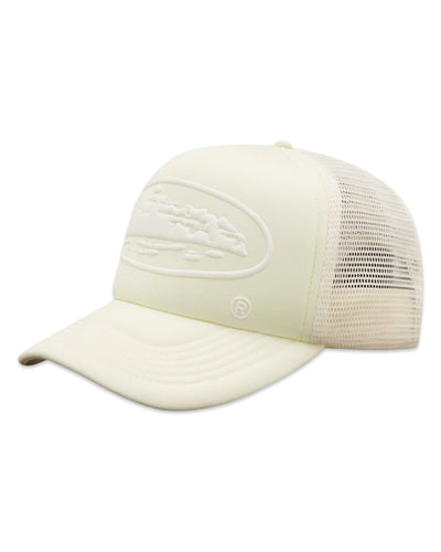 Corteiz Alcatraz Puff Print Trucker Hat in Off-White (2025)