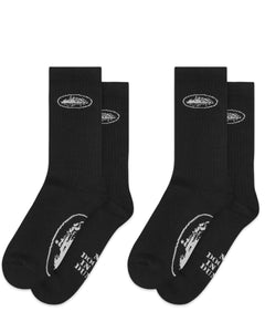 Corteiz Alcatraz Socks in Black (2 Pack)