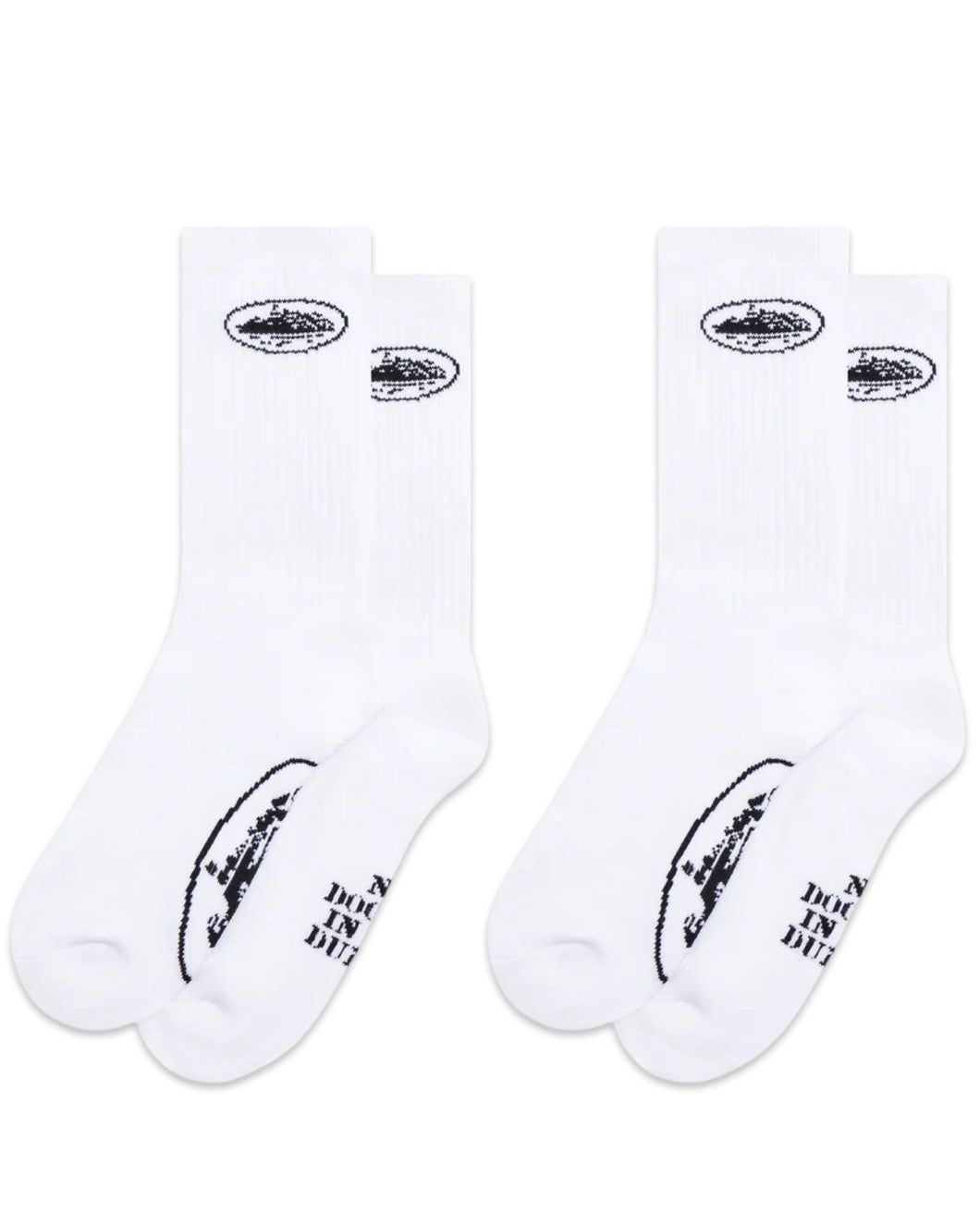 Corteiz Alcatraz Socks in White (2 Pack)