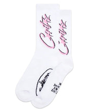 將圖片載入圖庫檢視器 Corteiz Allstarz Socks in White and Pink (1 Pair)