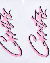 將圖片載入圖庫檢視器 Corteiz Allstarz Socks in White and Pink (1 Pair)