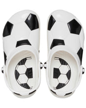 Load image into Gallery viewer, Crocs Soccer Ball Clogs in White and Black Toddler (2023)