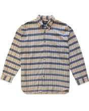 Load image into Gallery viewer, Demo Vintage blue and beige check long sleeve button shirt relaxed fit size large Bisy Fremantle