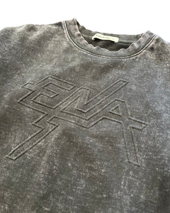 Ena Pelly Washed Vintage Emboss Logo Crew in Vintage Black
