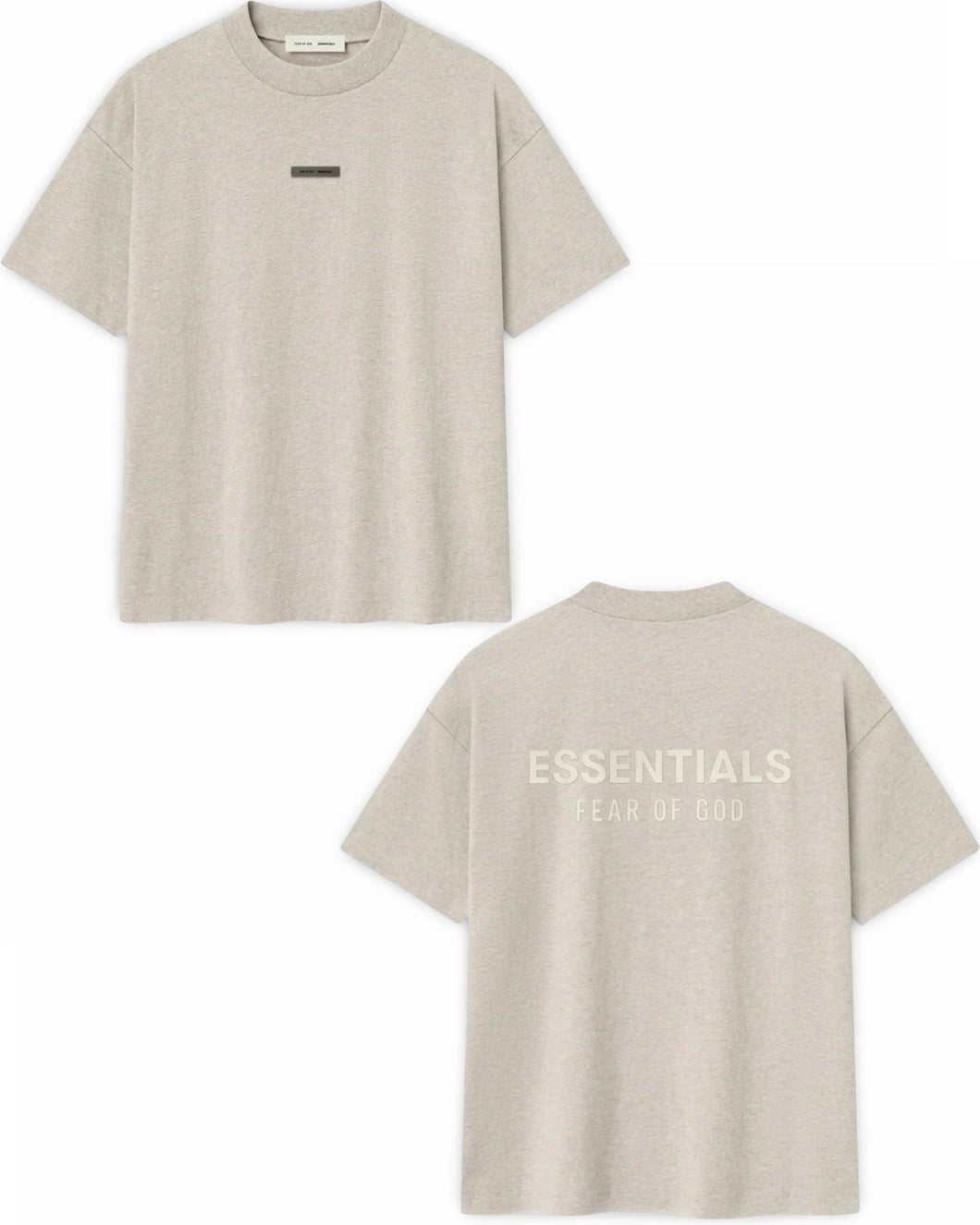 Essentials Fear of God Classic Short Sleeve T-Shirt in Heather Stone (FW25)