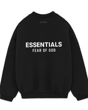 將圖片載入圖庫檢視器 Essentials Fear of God Fleece Crewneck in Black (FW24)