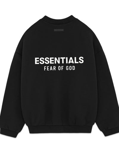 Essentials Fear of God Fleece Crewneck in Black (FW24)