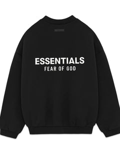 Essentials Fear of God Fleece Crewneck in Black (FW24)