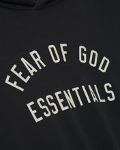 Load image into Gallery viewer, Essentials Fear of God Varsity 90s Fit Hoodie in Vintage Black (FW25)