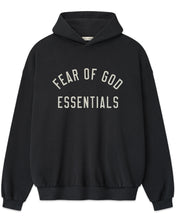 Load image into Gallery viewer, Essentials Fear of God Varsity 90s Fit Hoodie in Vintage Black (FW25)