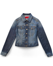 Load image into Gallery viewer, FCUK French Connection Denim Trucker Jacket in Navy
