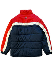 Load image into Gallery viewer, Fila Puffer Zip Jacket in Navy and Red (Vintage)
