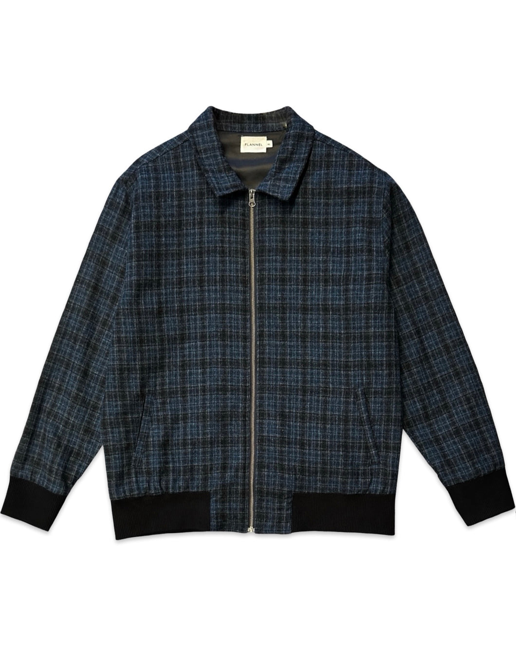 Flannel Denver Wool Jacket in Tartan Navy