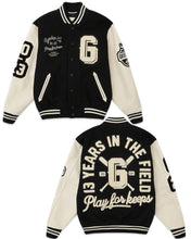 Load image into Gallery viewer, Geedup 13YR PFK Varsity Letterman Jacket Black and Cream (2023)