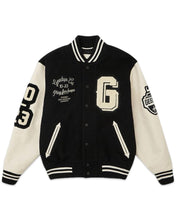 Load image into Gallery viewer, Geedup 13YR PFK Varsity Letterman Jacket Black and Cream (2023)