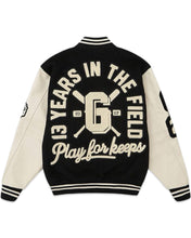 Load image into Gallery viewer, Geedup 13YR PFK Varsity Letterman Jacket Black and Cream (2023)