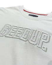 Load image into Gallery viewer, Geedup 3D EMB Core Logo T-Shirt in White (2022)