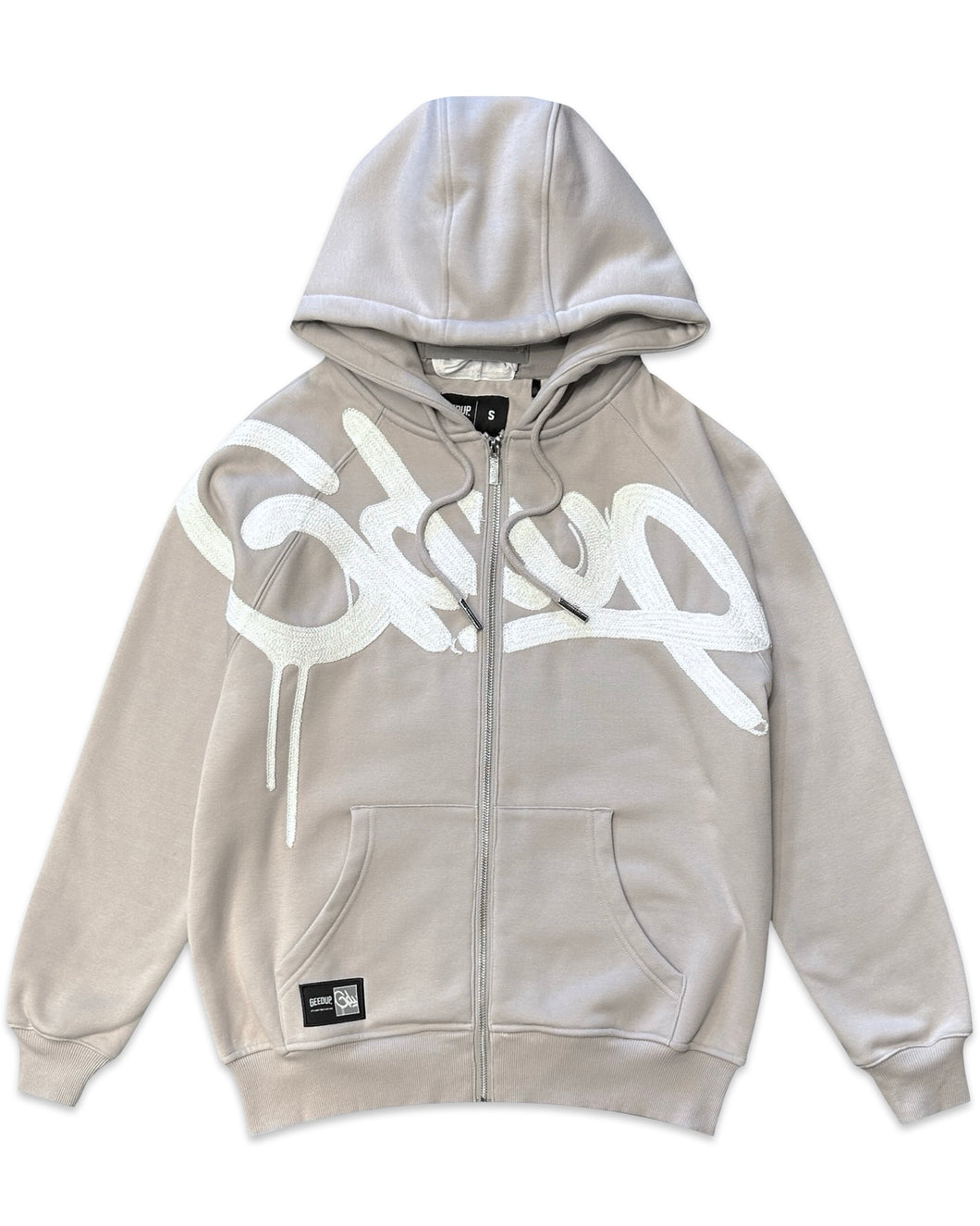 Geedup Handstyle Bally Jacket Grey and White + Built in Ski Mask (2025)