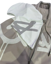 將圖片載入圖庫檢視器 Geedup Handstyle Bally Jacket Grey and White + Built in Ski Mask (2025)