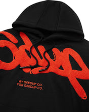 Load image into Gallery viewer, Geedup Handstyle Hoodie in Black and Burnt Orange (2023)