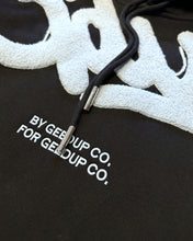 Load image into Gallery viewer, Geedup Handstyle Hoodie in Black and Baby Blue (2024)