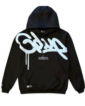 Load image into Gallery viewer, Geedup Handstyle Hoodie in Black and Baby Blue (2024)