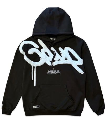 Geedup Handstyle Hoodie in Black and Baby Blue (2024)