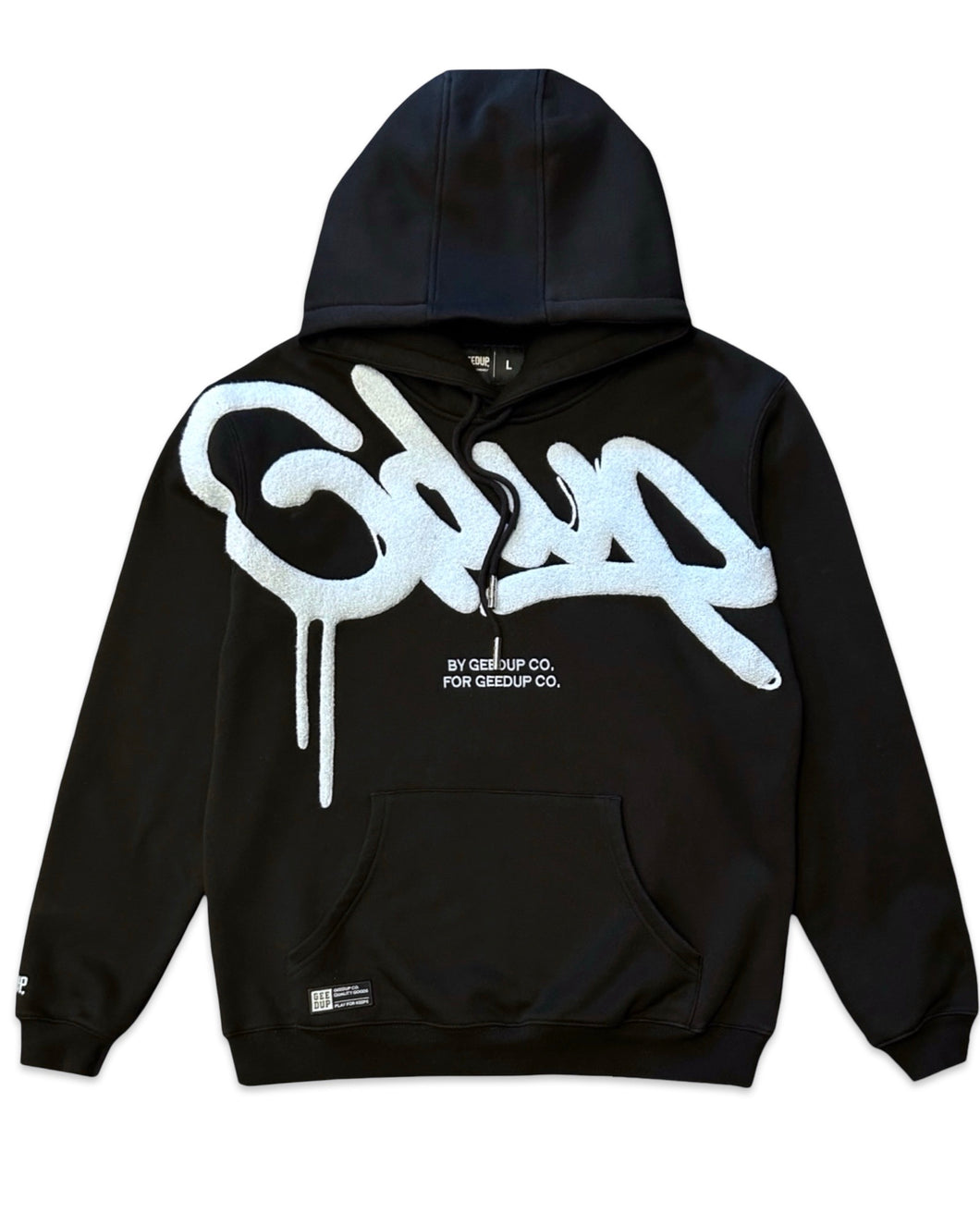 Geedup Handstyle Hoodie in Black and Baby Blue (2024)