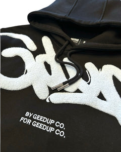 Geedup Handstyle Hoodie in Black and Baby Blue (2024)
