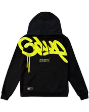 Load image into Gallery viewer, Geedup Handstyle Hoodie in Black and Hyper Yellow (2022) - Bisy Fremantle Authentic