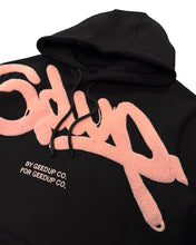 Load image into Gallery viewer, Geedup Handstyle Hoodie in Black and Pink (2022)