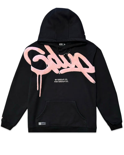 Geedup Handstyle Hoodie in Black and Pink (2022)