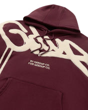 Load image into Gallery viewer, Geedup Handstyle Hoodie in Maroon and Cream (2024)