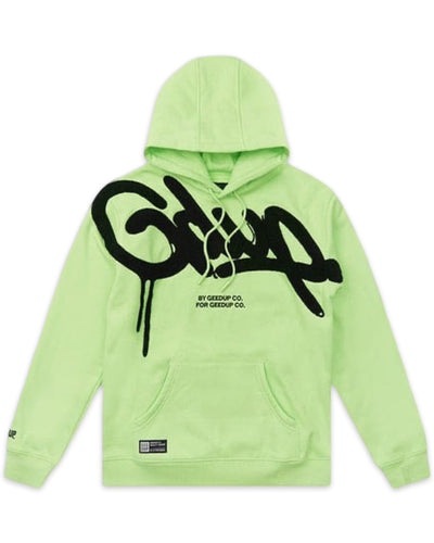 Geedup Handstyle Hoody in Pastel Green and Black (Online)