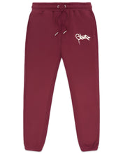 將圖片載入圖庫檢視器 Geedup Handstyle Logo Trackpants Maroon and Cream (2024)