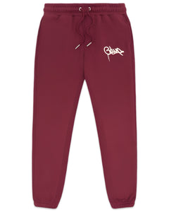 Geedup Handstyle Logo Trackpants Maroon and Cream (2024)