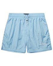 Load image into Gallery viewer, Geedup Handstyle Swim Shorts in Light Blue (2024)