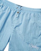 Load image into Gallery viewer, Geedup Handstyle Swim Shorts in Light Blue (2024)