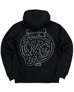 Geedup Mama Still Loves Me Hoodie in Black and Grey (2023)
