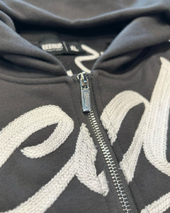 Geedup Multi-Logo Zip Jacket in Charcoal and White (2024)