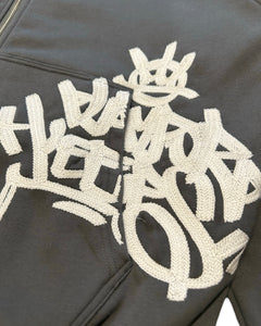 Geedup Multi-Logo Zip Jacket in Charcoal and White (2024)