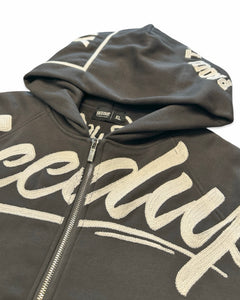 Geedup Multi-Logo Zip Jacket in Charcoal and White (2024)