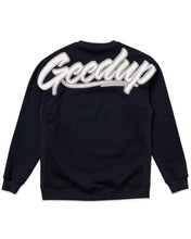Load image into Gallery viewer, Geedup OG Script Crewneck in Navy and White (2021) Bisy Fremantle